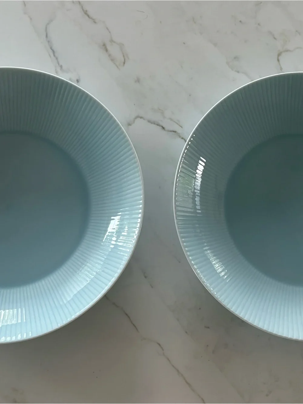 Set of 2 CRATE & BARREL Horizons light blue bowl large 9.5